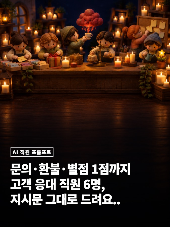 고객 응대 혼자 하는 사장님용 AI 직원 6명, 지시문 그대로 복사해 가 카드뉴스 표지