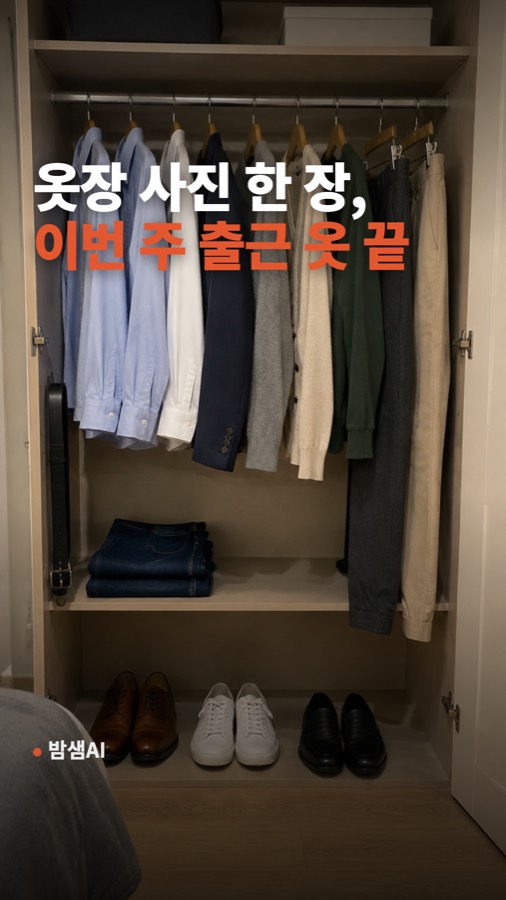 출근 옷 고르기 귀찮은 사람용, 옷장 사진 지시문 그대로 복사해 가 카드뉴스 표지