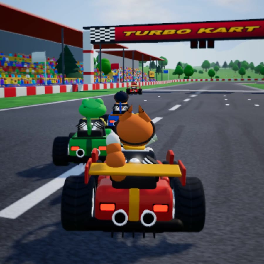 클로드 오퍼스 5.5가 만든 카트 레이싱 게임 Turbo Kart GP 출발 장면